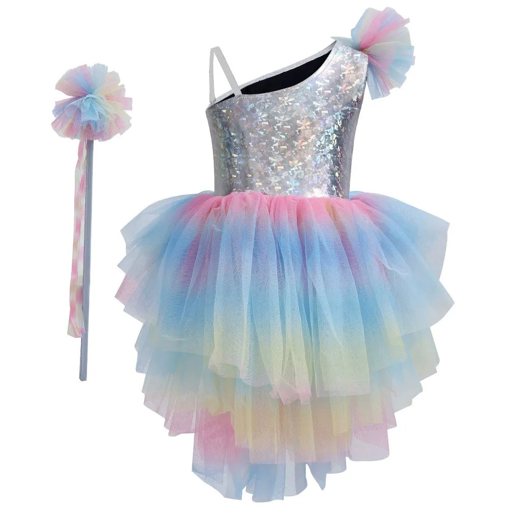 Kids Rainbow Princess Tutu Dress Set Party Outfits