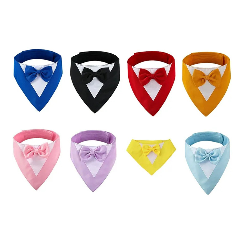 Pet Tuxedo Formal Bandana Collar with Bow Tie
