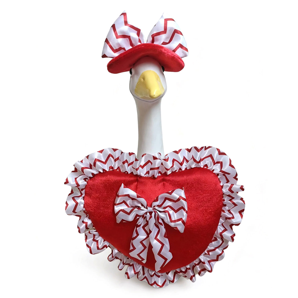 Valentine'S Day Heart-Shaped Porch Goose Outfits with Bows