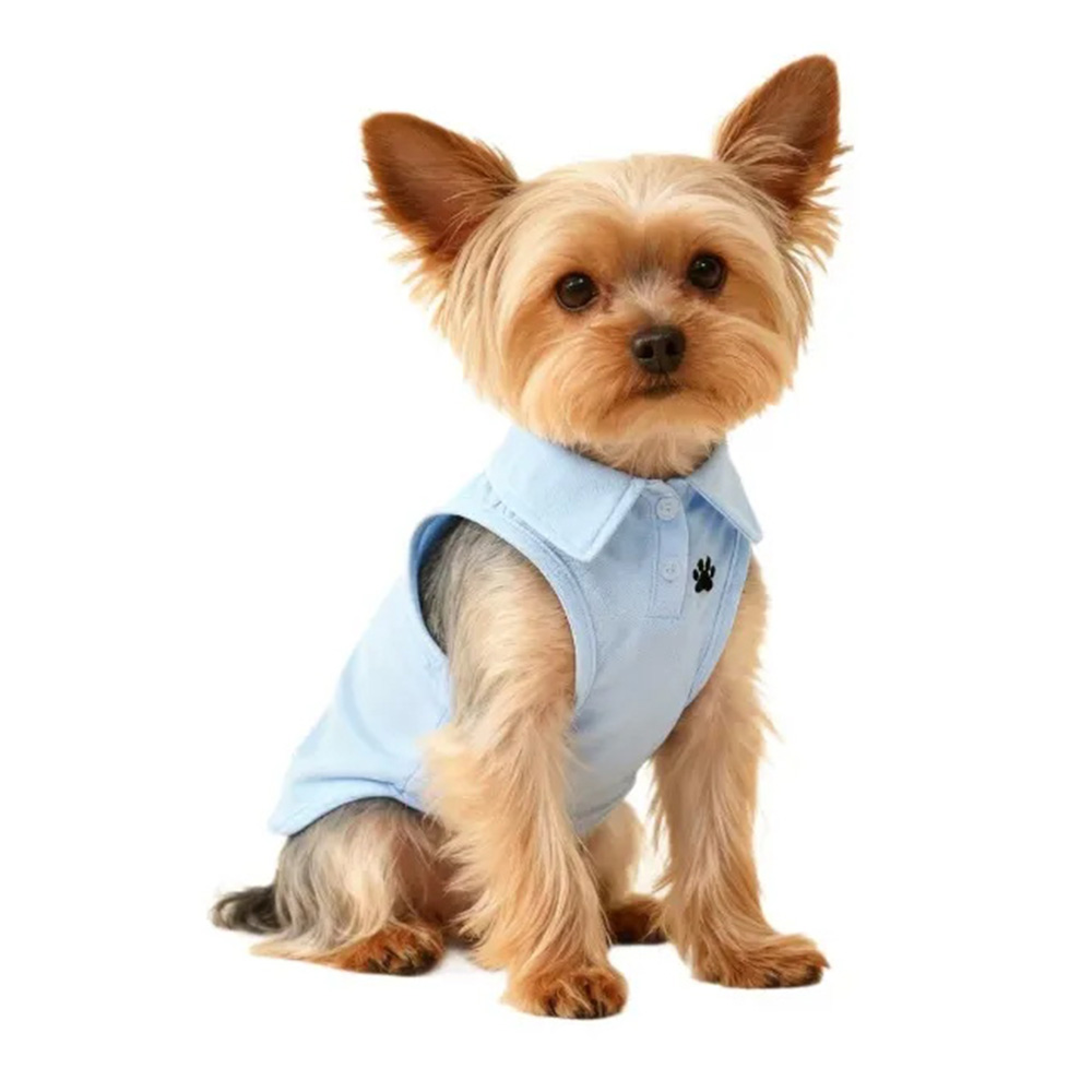 Summer Solid Color Breathable Polo Dog Shirt