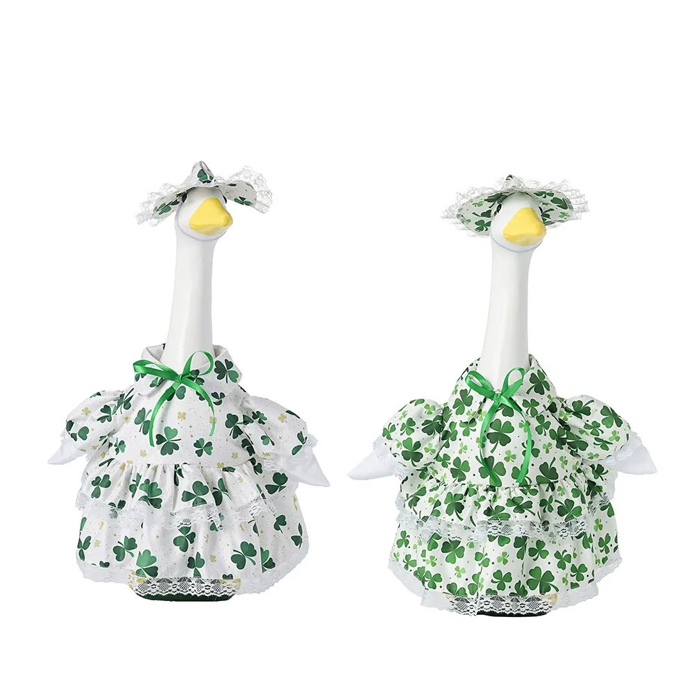 St. Patrick'S Day Clover Garden Goose Outfits