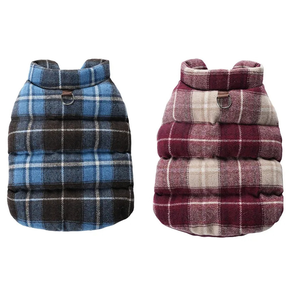 Thickened Warm British Style Plaid Dog Jacket