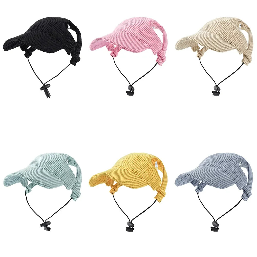 Adjustable Dog Baseball Cap Sun Hat with Ear Holes 