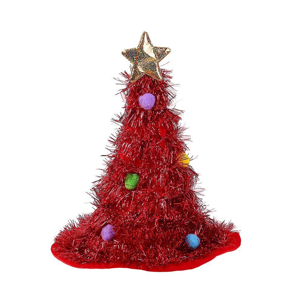 Funny Green Red Christmas Tree Hat Costume Accessory