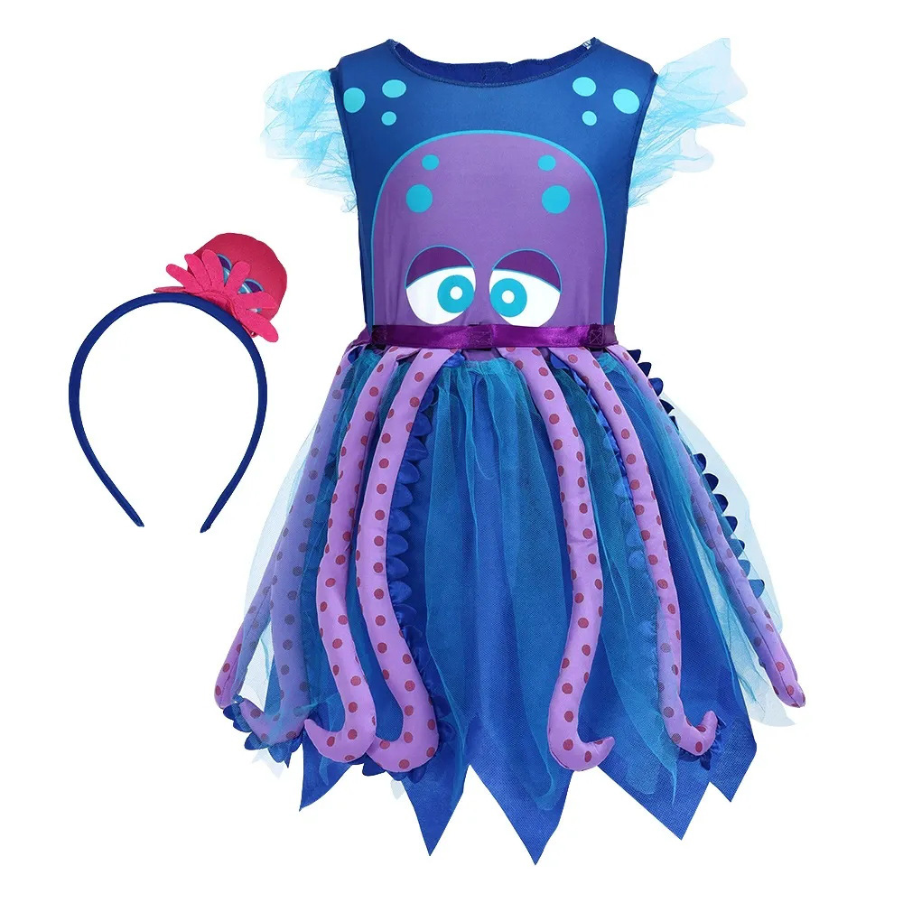 Girls Octopus Costume Dress with Headband